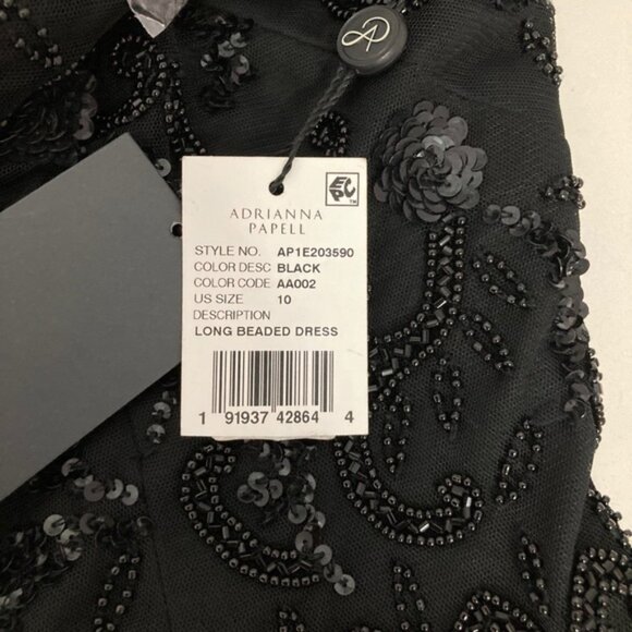 Adrianna Papell Gown with Bow Straps Beaded Bodice - Picture 3 of 8